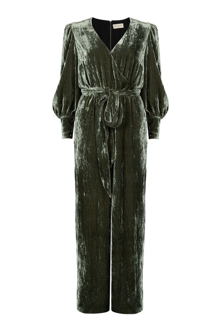 Maisie Moss Velvet Jumpsuit