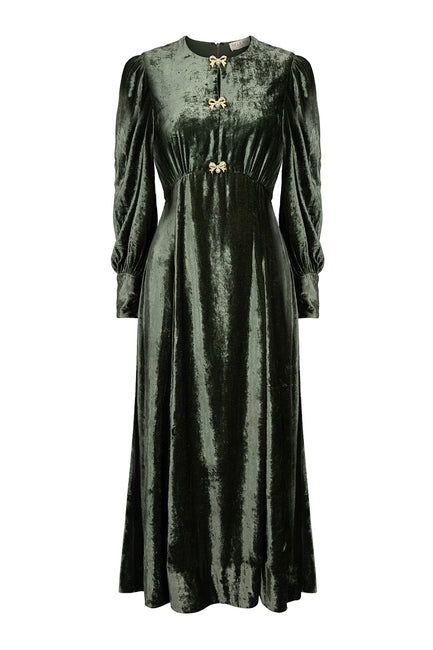 Posey Moss Green Velvet Dress