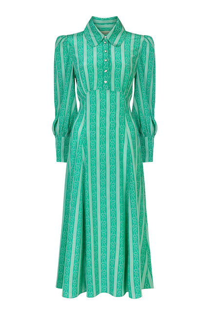 Calla Emerald Bow Dress
