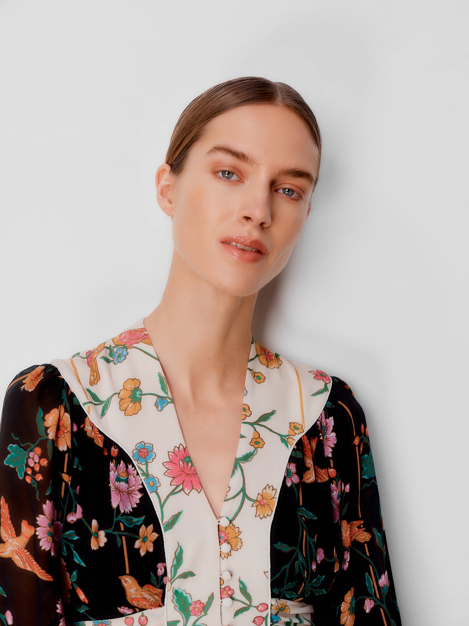 Rose Bamboo & Birds Dress