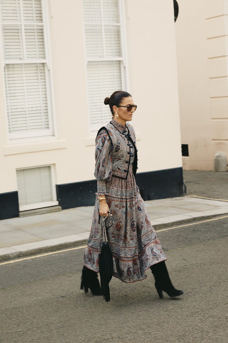 Gaia Blue Paisley Gilet