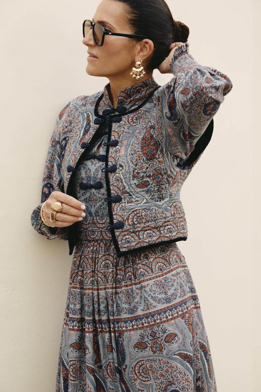 Gaia Blue Paisley Gilet
