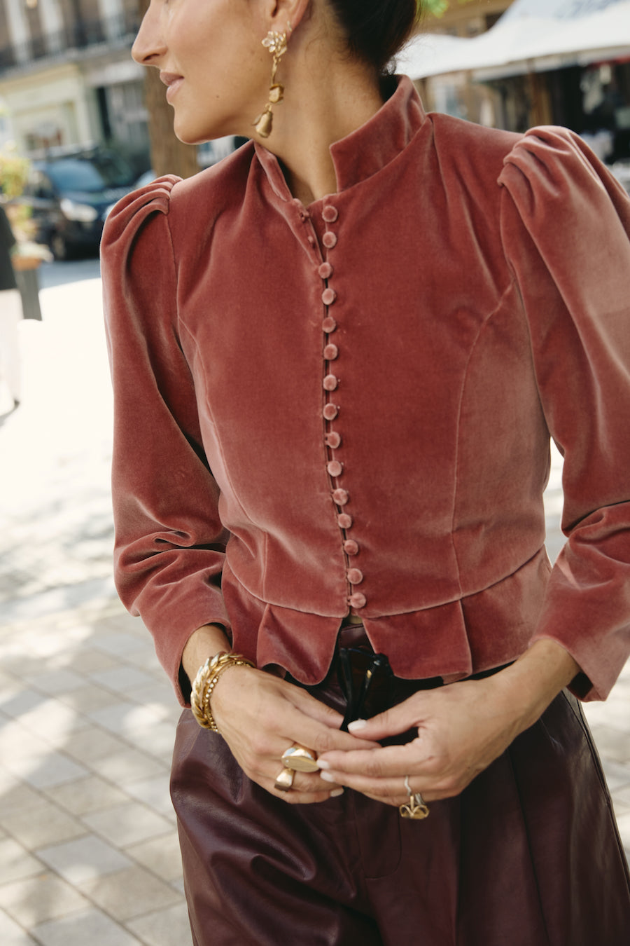 Carmen Pink Velvet Jacket