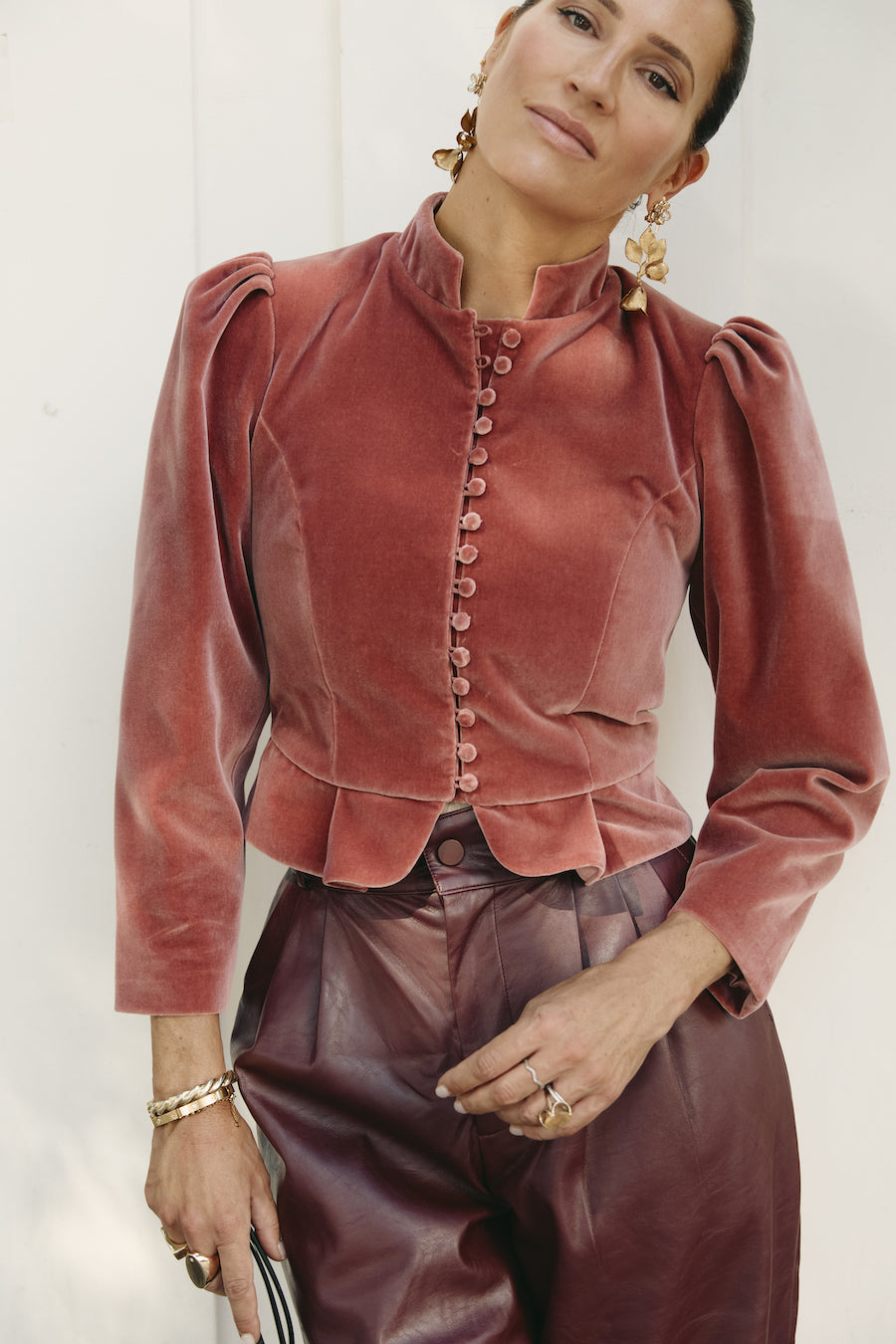 Carmen Pink Velvet Jacket