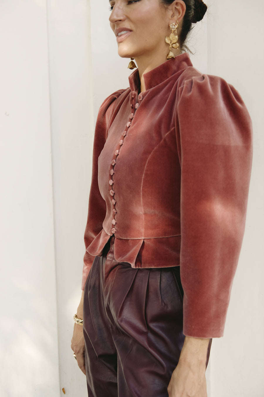 Carmen Pink Velvet Jacket