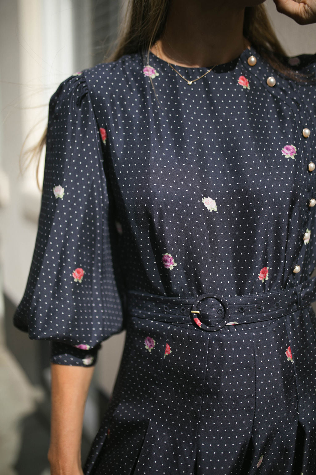 Odette Polka Floral Dress