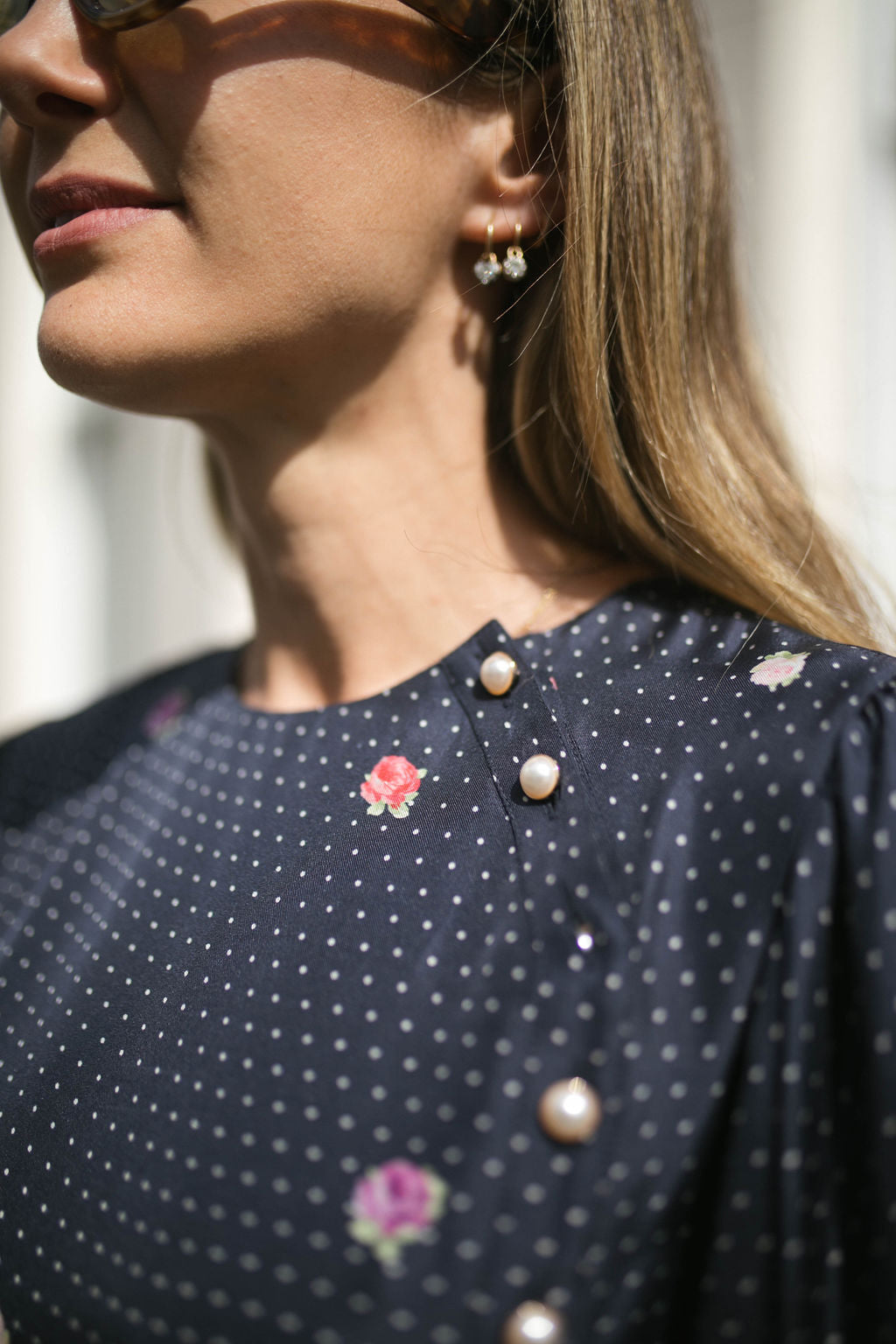 Odette Polka Floral Dress