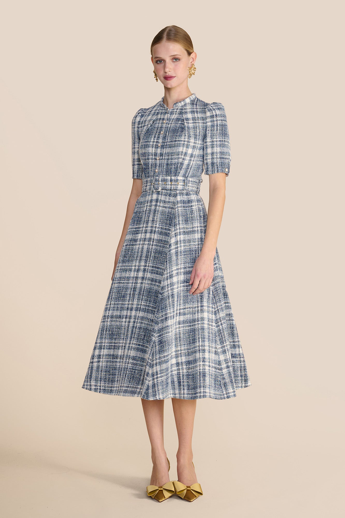 Ahana Boucle Check Dress