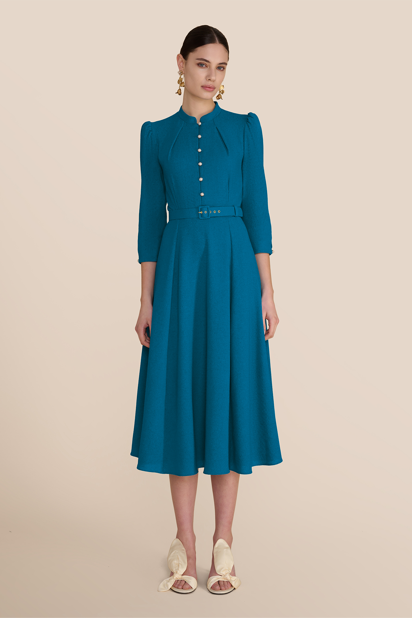 Ahana Mid Sleeve Azure Dress