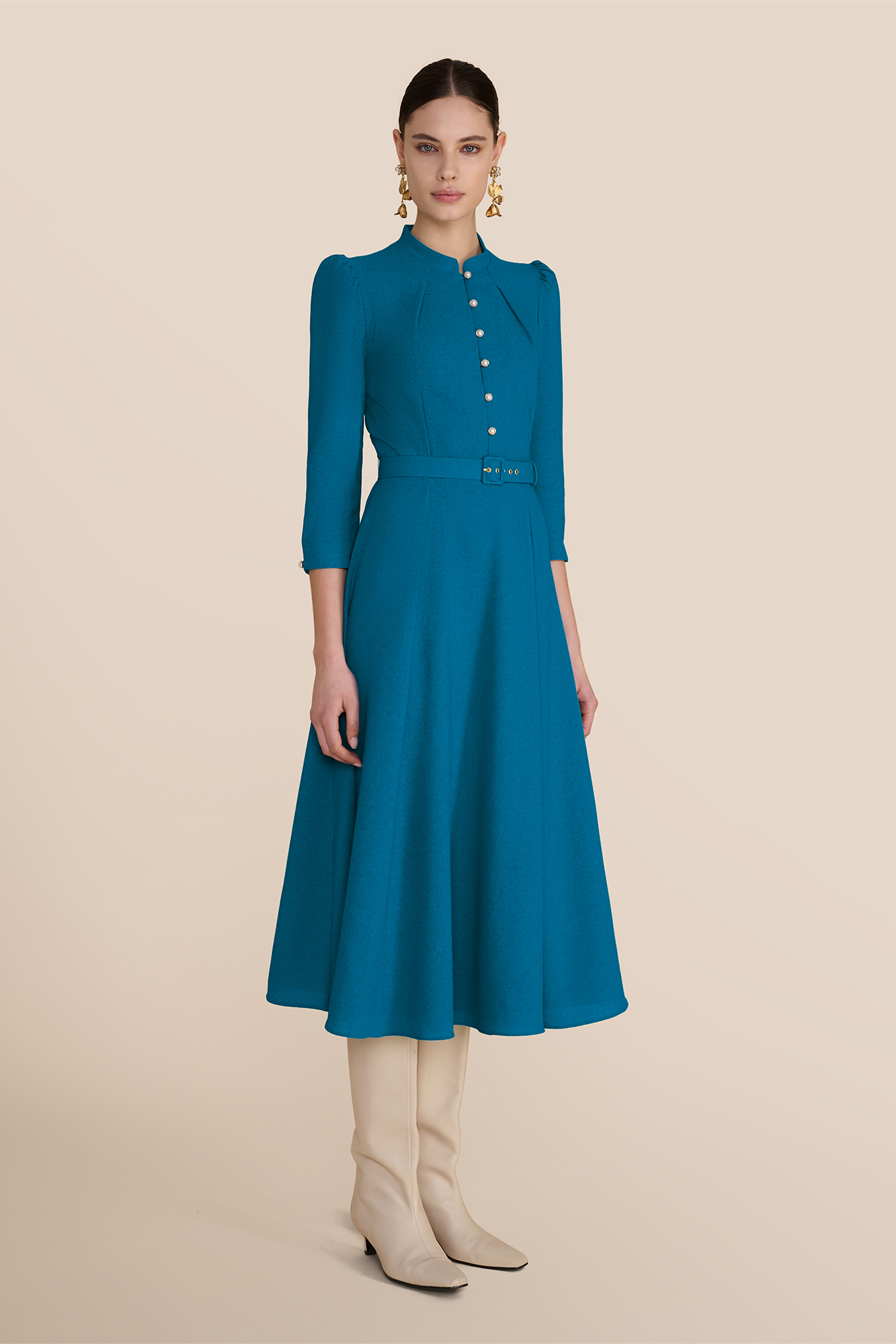 Ahana Mid Sleeve Azure Dress