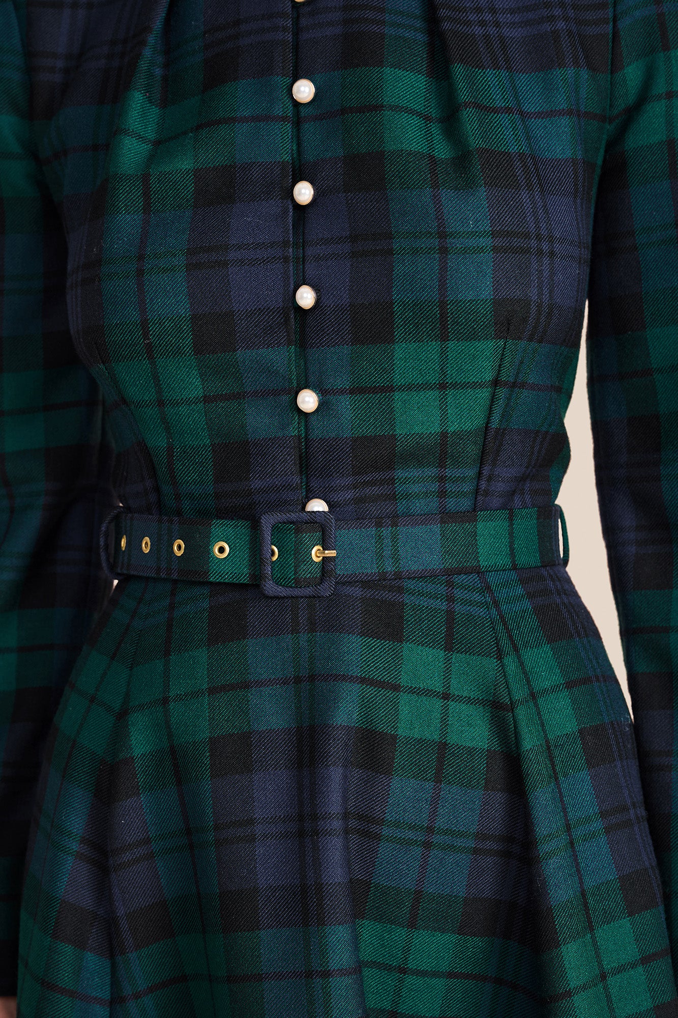 Ahana Evergreen Tartan Dress