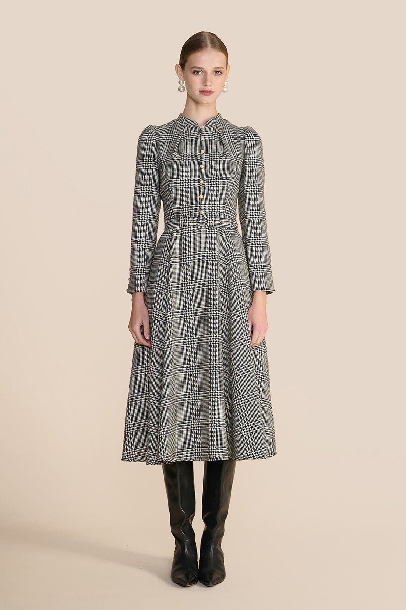 Ahana Houndstooth Dress