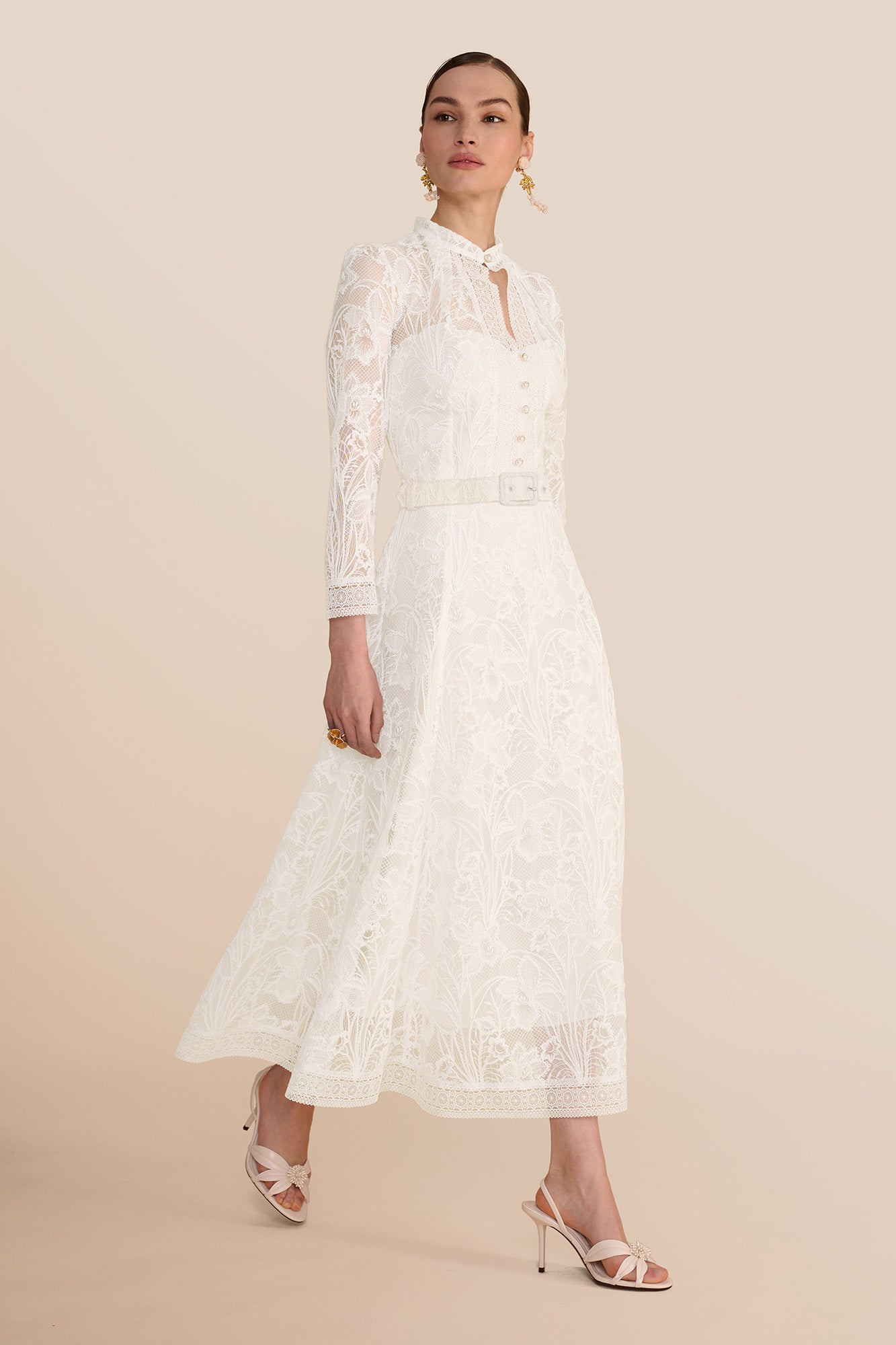 Ahana Cream Lace Dress