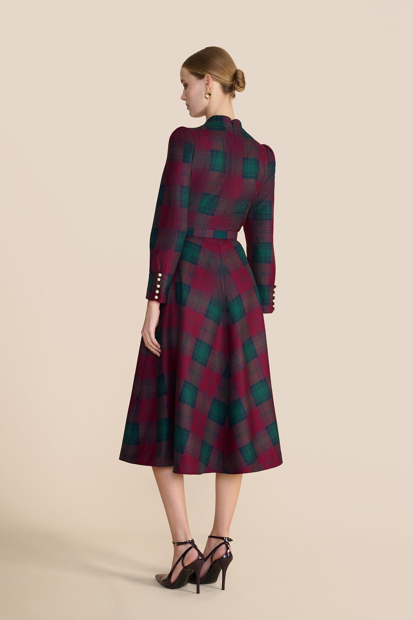 Ahana Crimson Tartan Dress