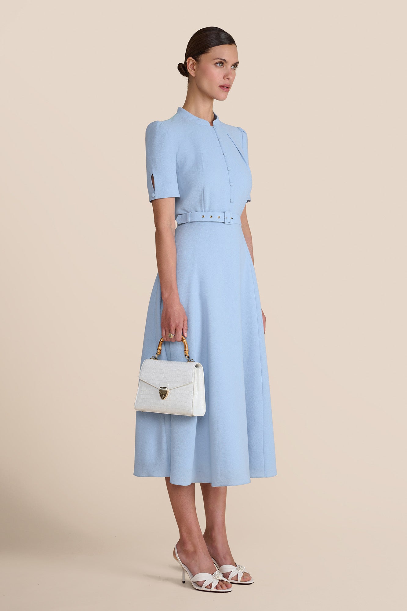 Ahana Pale Blue Short Sleeve Dress