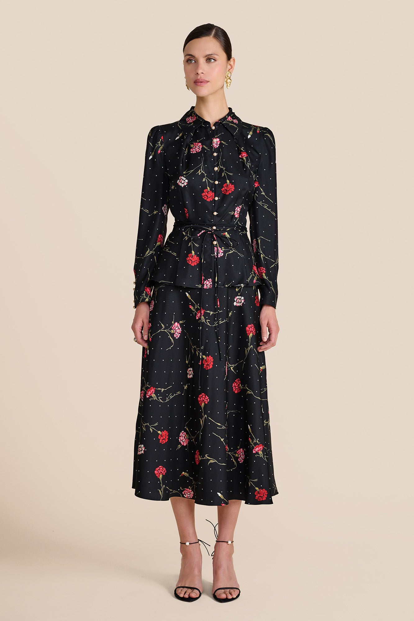 Ahana Black Carnation Blouse