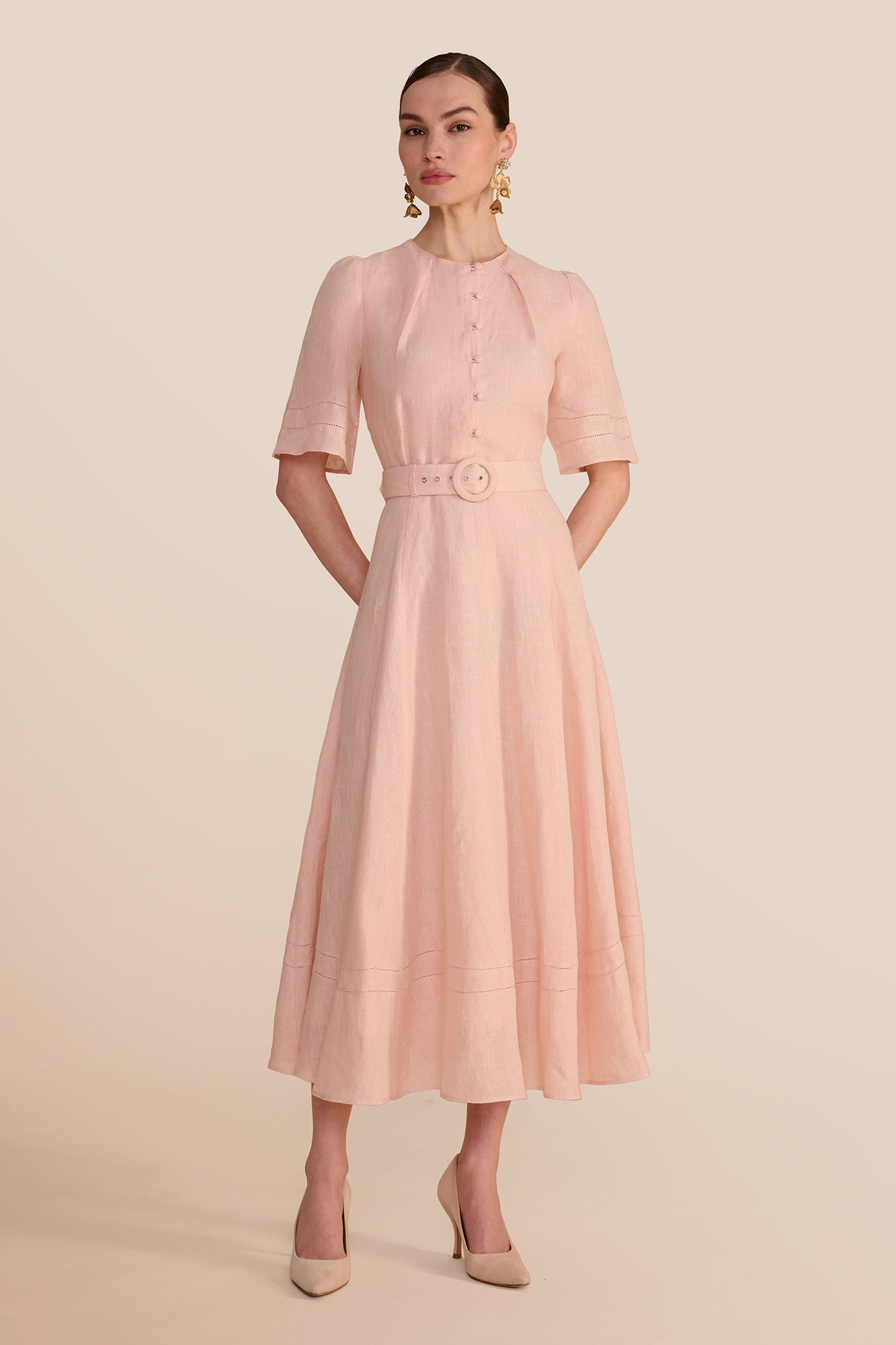 Aybra Linen Blush Dress