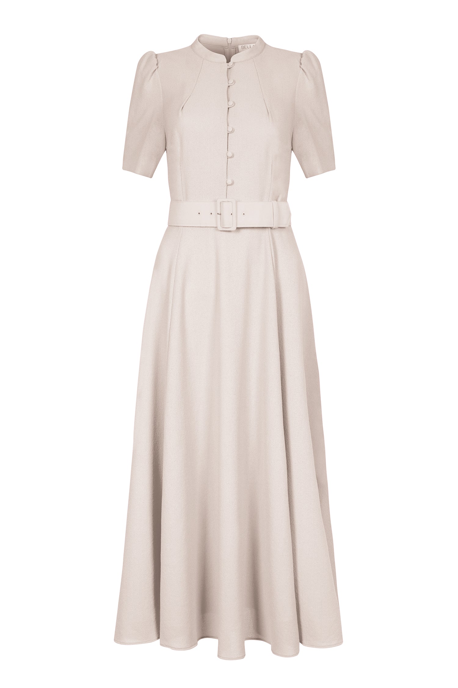 Ahana Beige Short Sleeve Dress