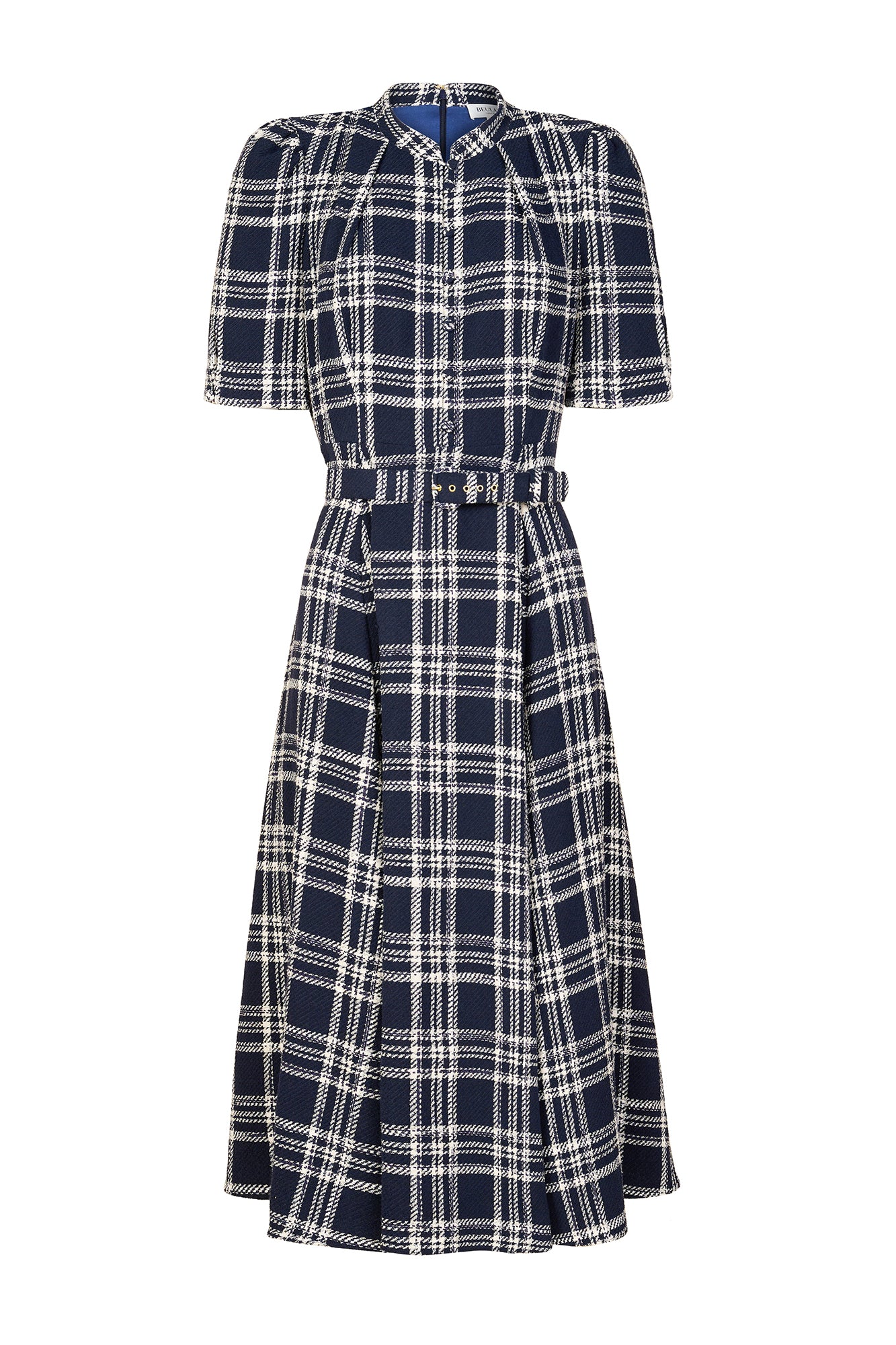 Ahana Navy & White Check Dress
