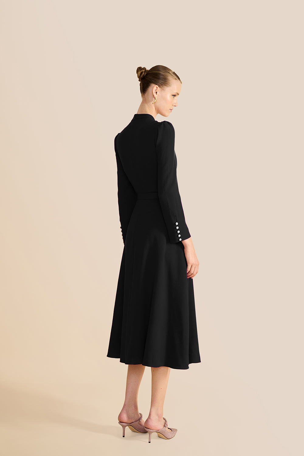 Ahana Black Long Sleeve Dress