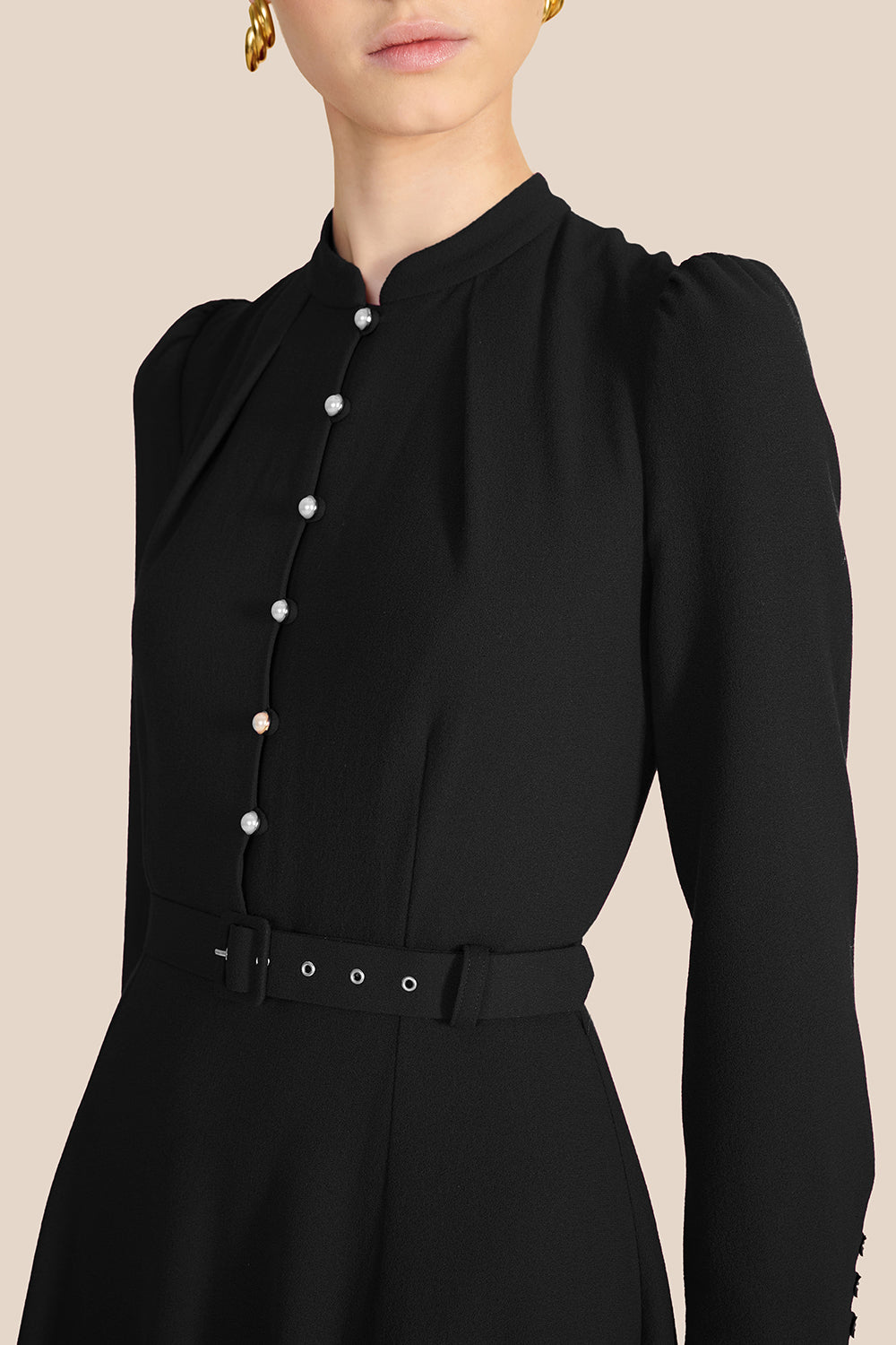 Ahana Black Long Sleeve Dress