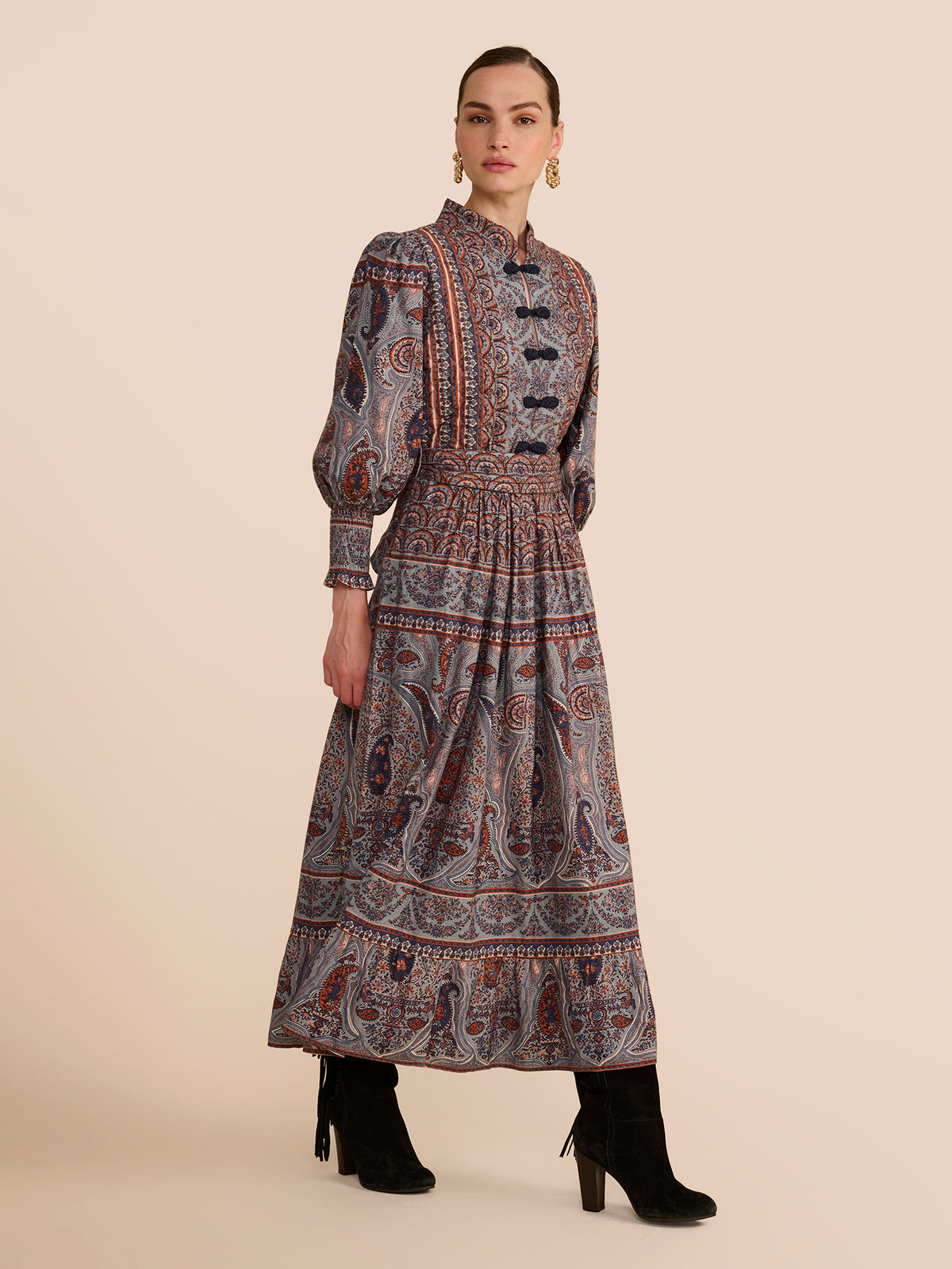 Amelia Blue Paisley Dress