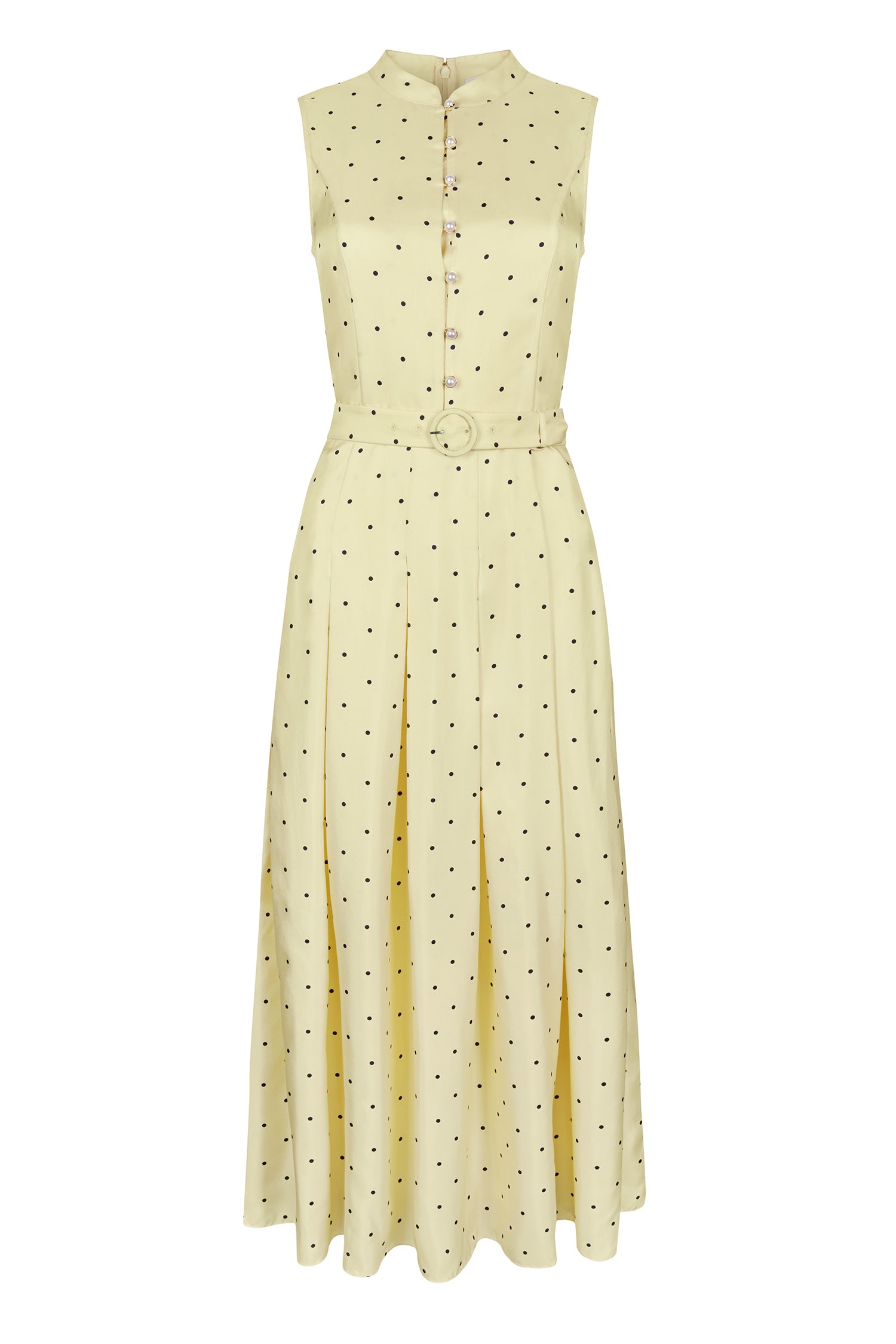 Annabel Yellow & Navy Polka Dot Dress