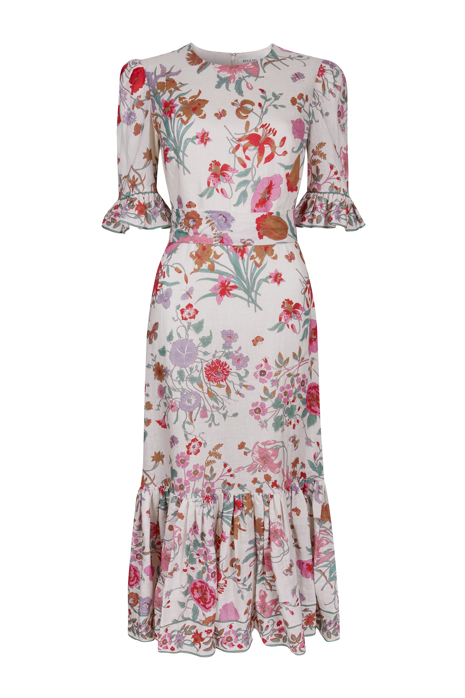 Aster White Floral Bouquet Dress