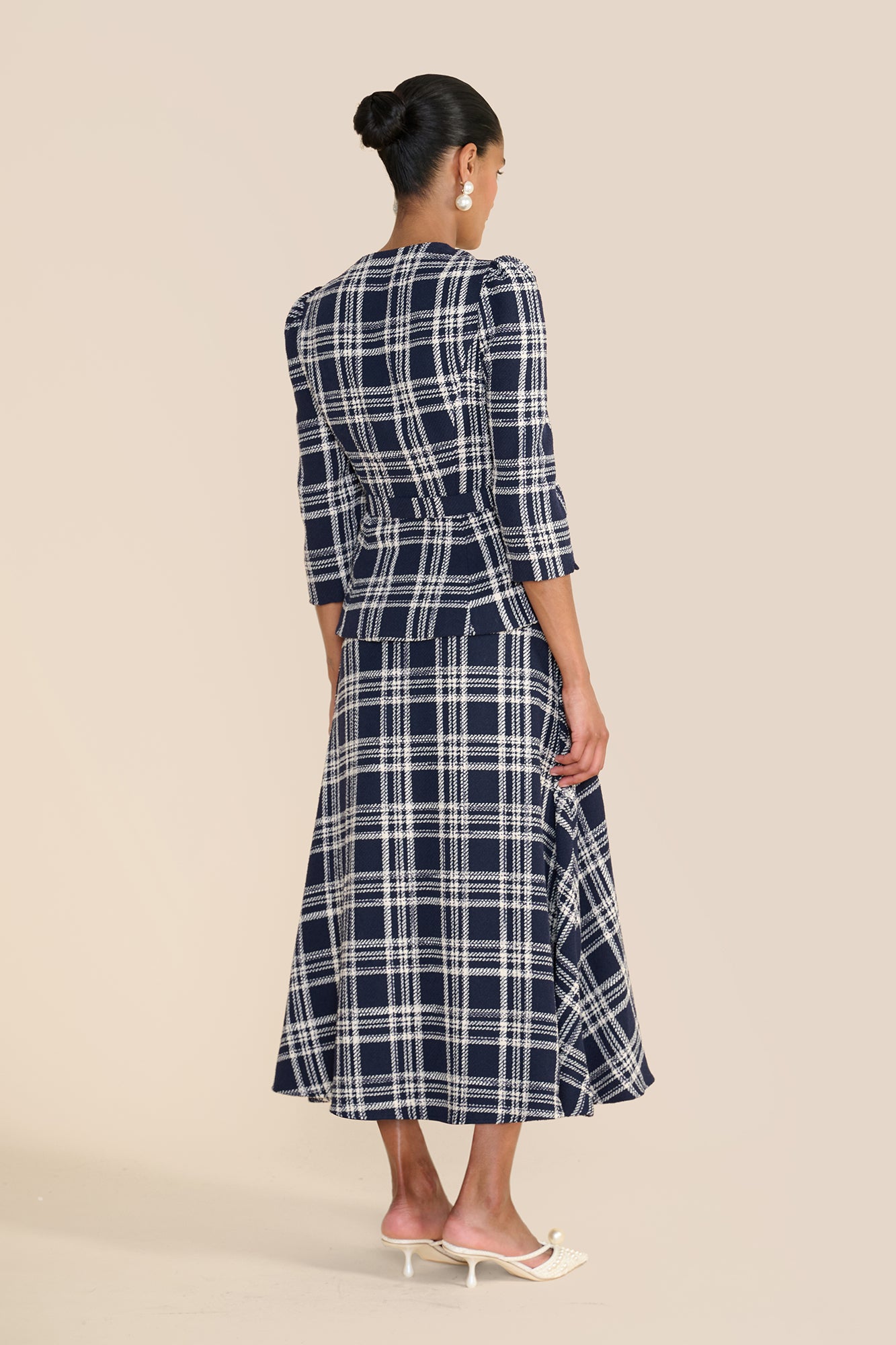 Bethany Navy & White Check Blouse