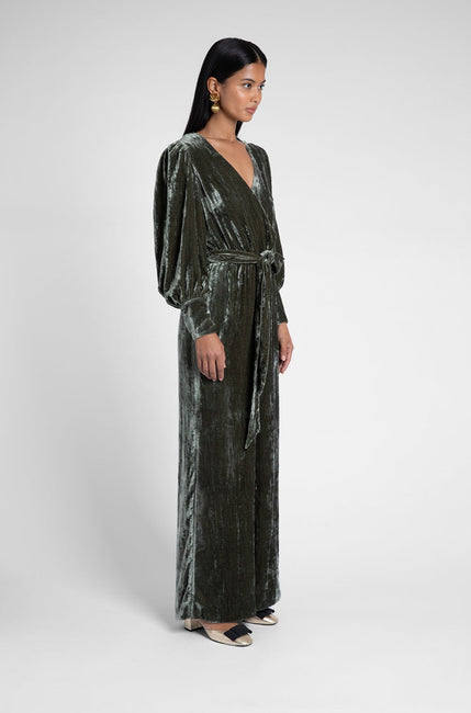Maisie Moss Velvet Jumpsuit