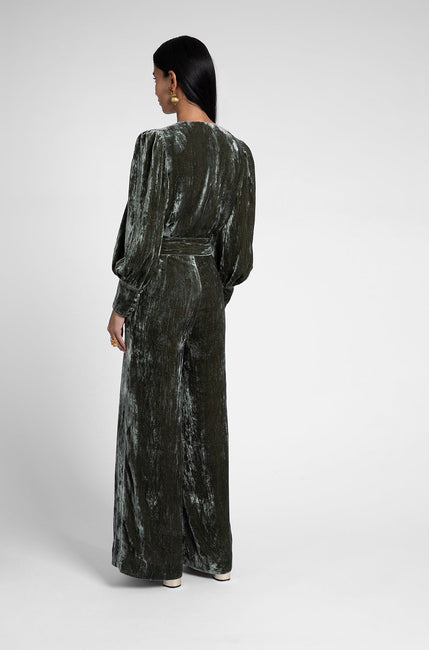 Maisie Moss Velvet Jumpsuit