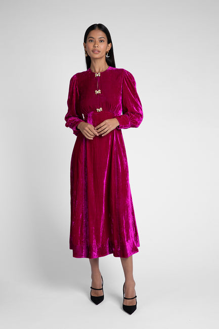Posey Berry Velvet Dress