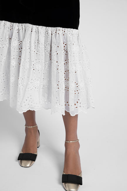 Aster Black Silk Velvet Dress