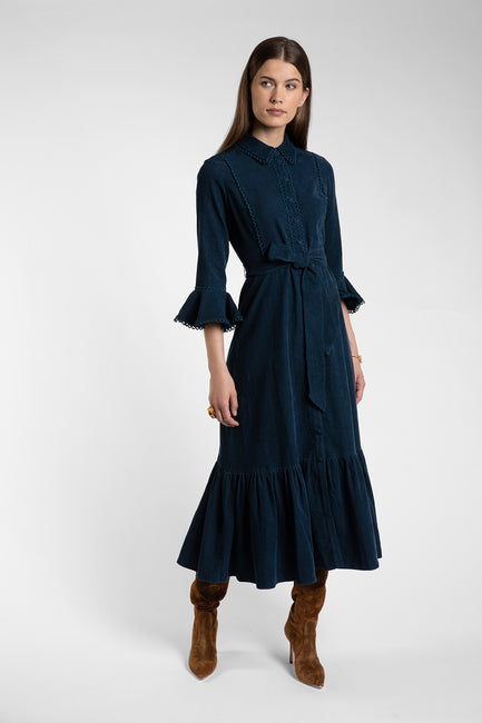 Nalini Petrol Blue Dress