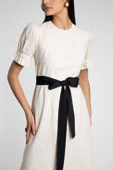 Dorothy Milk Broderie Dress
