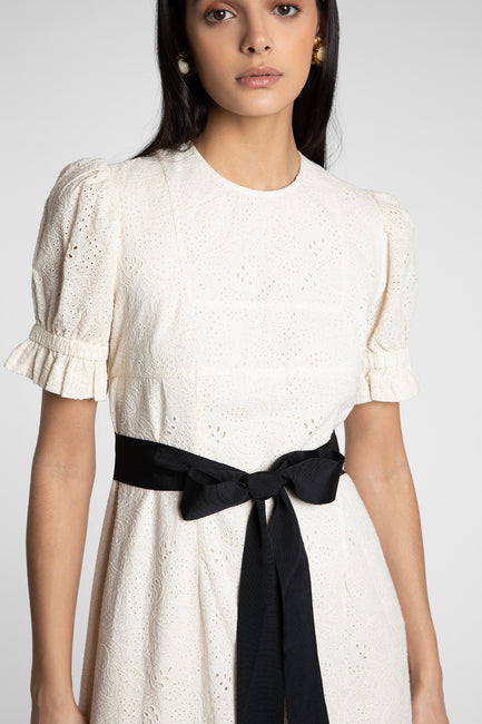 Dorothy Milk Broderie Dress