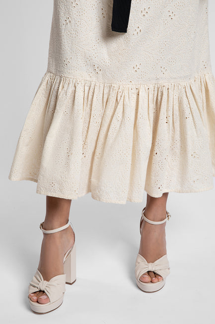 Dorothy Milk Broderie Dress