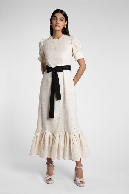 Dorothy Milk Broderie Dress