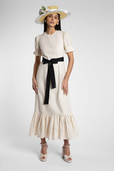 Dorothy Milk Broderie Dress