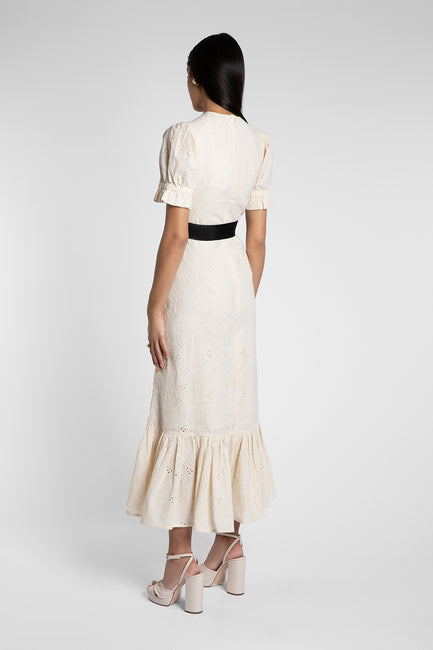 Dorothy Milk Broderie Dress