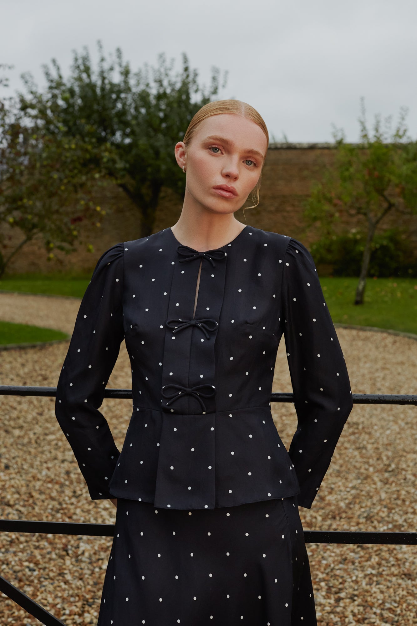 Polka Dot Blouse Serena Silk Blouse from Beulah