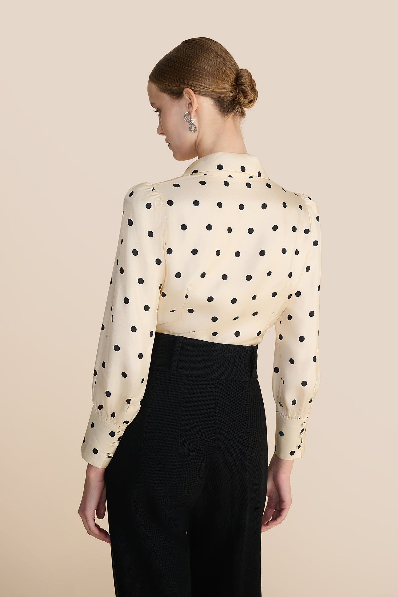 Cecily Cream Polka Spot Blouse