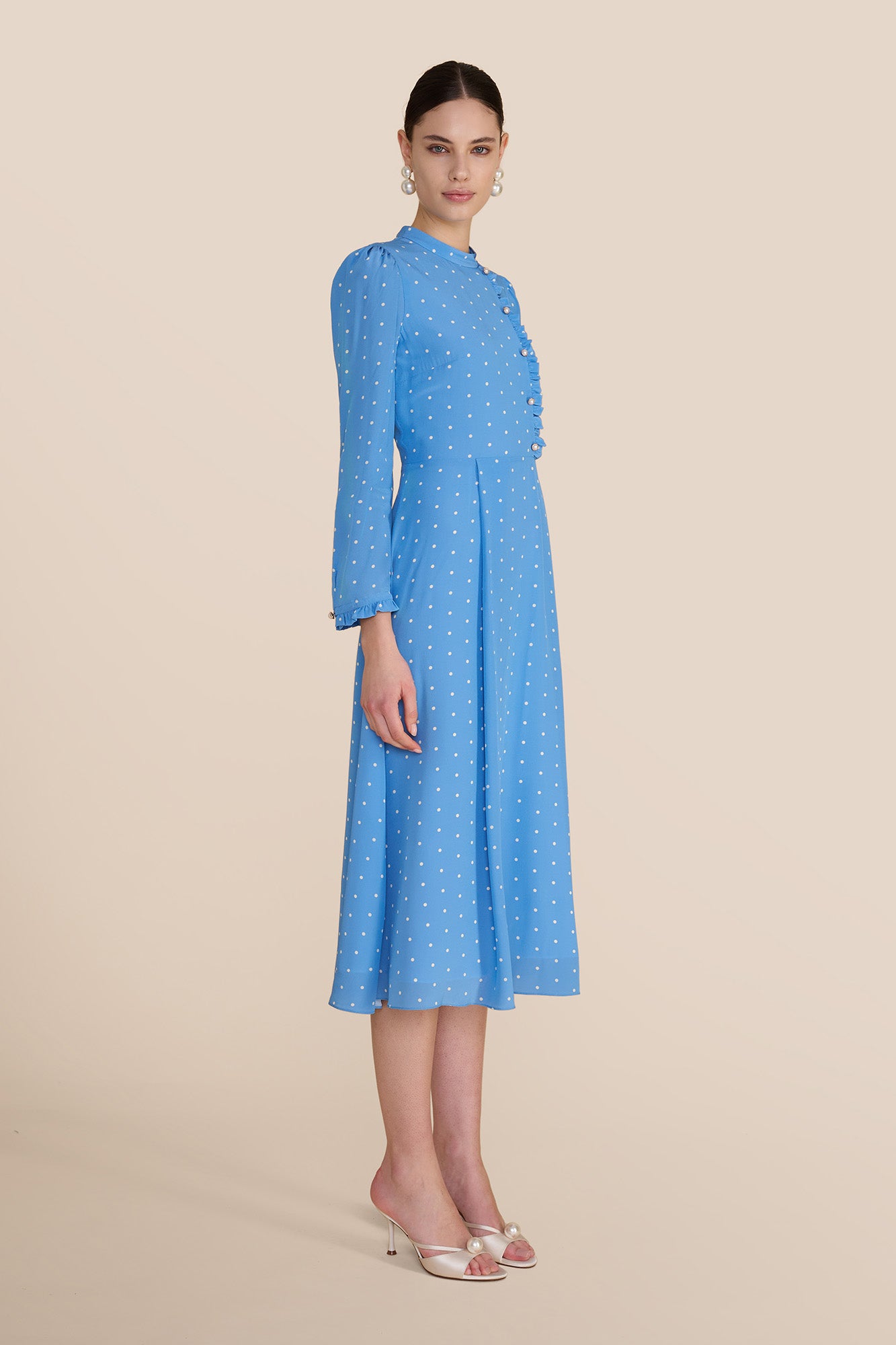 Christina Cornflower Polka Dot Dress