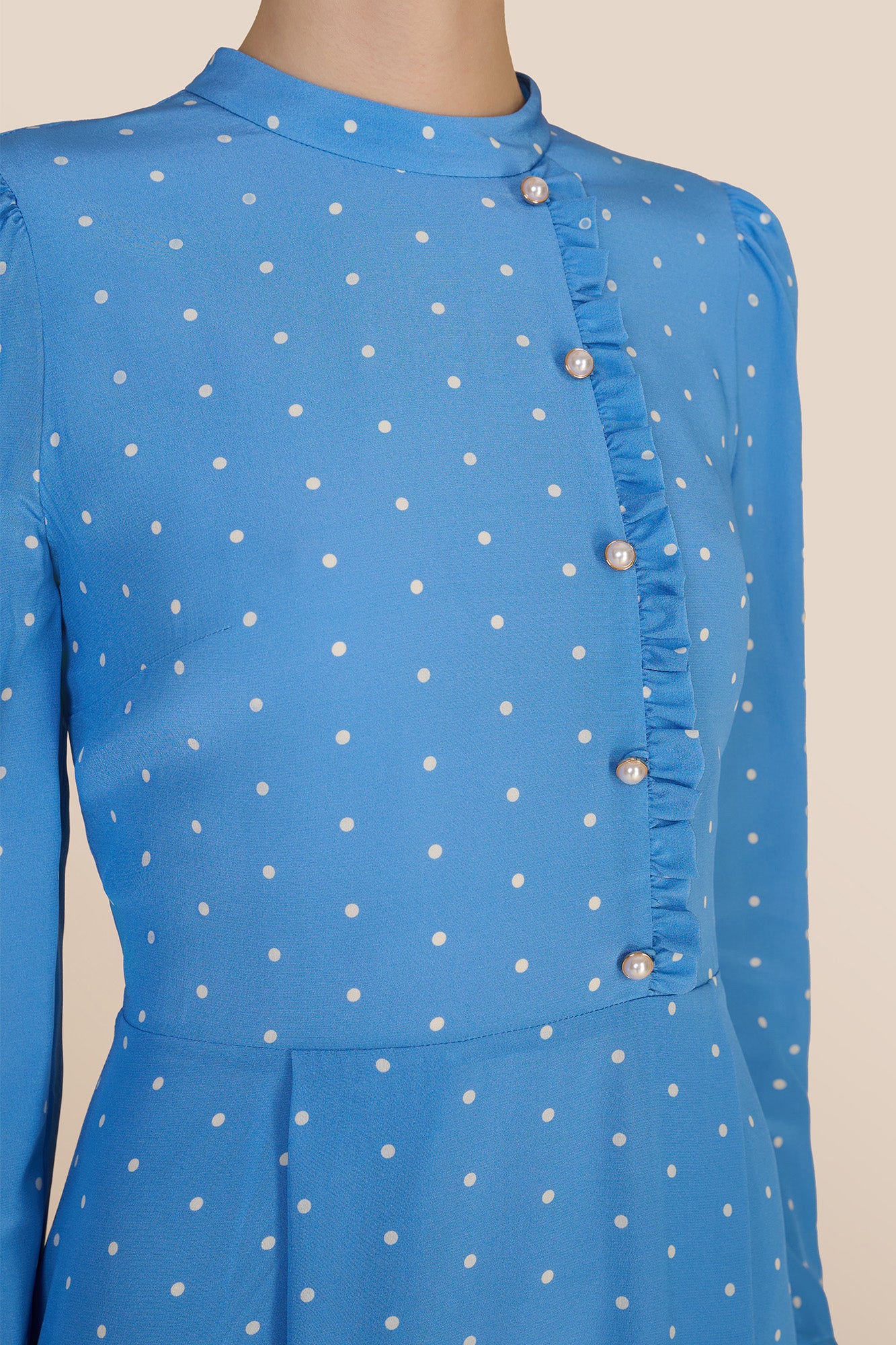 Christina Cornflower Polka Dot Dress