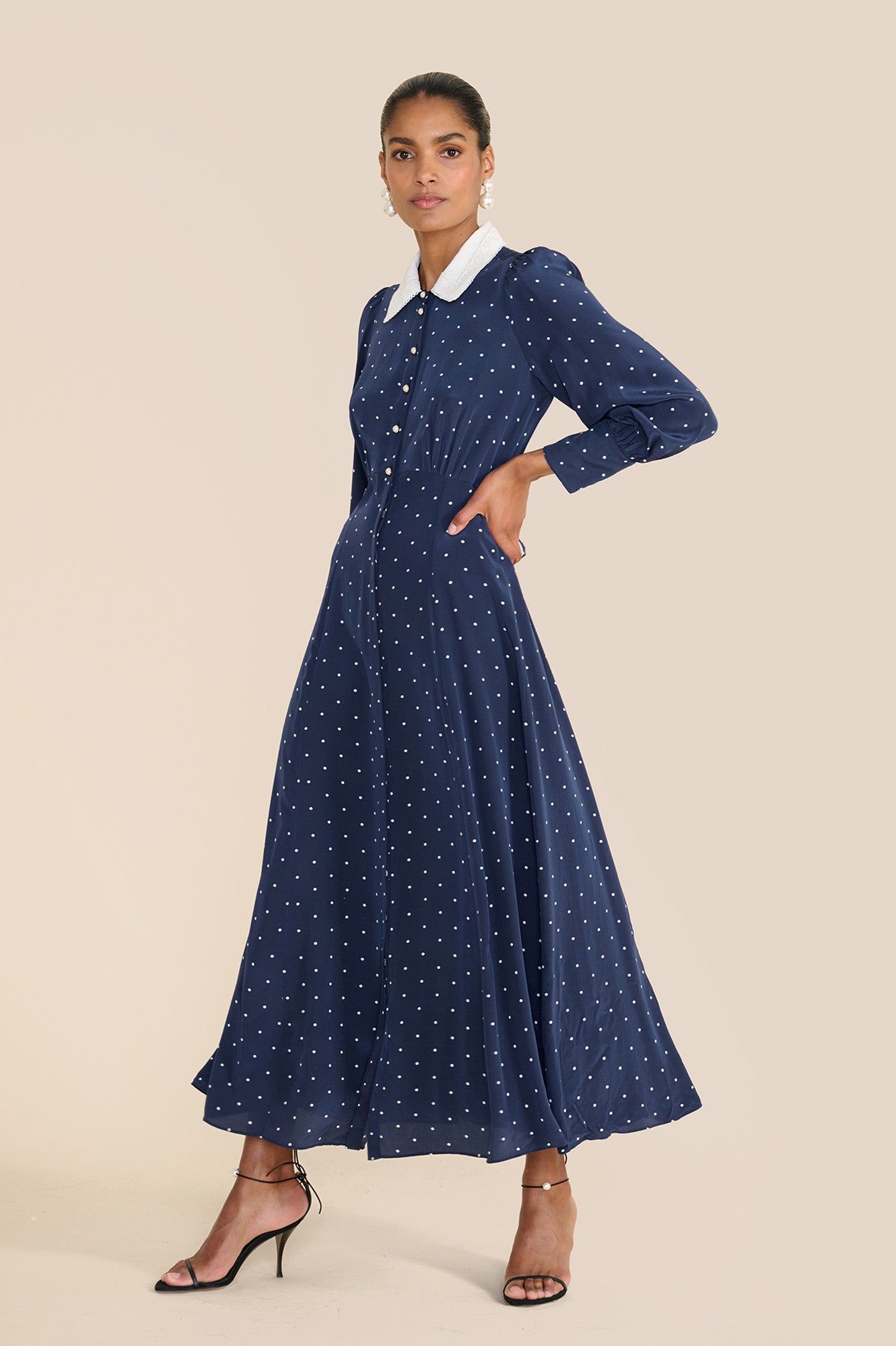 Polka Dot Midi Dress | The Perfect Evening Style Polka Dot Midi Dress | The Perfect Evening Style