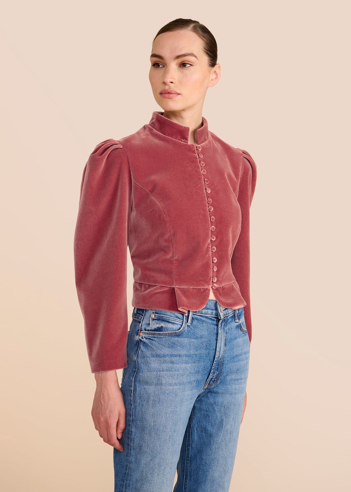 Carmen Pink Velvet Jacket