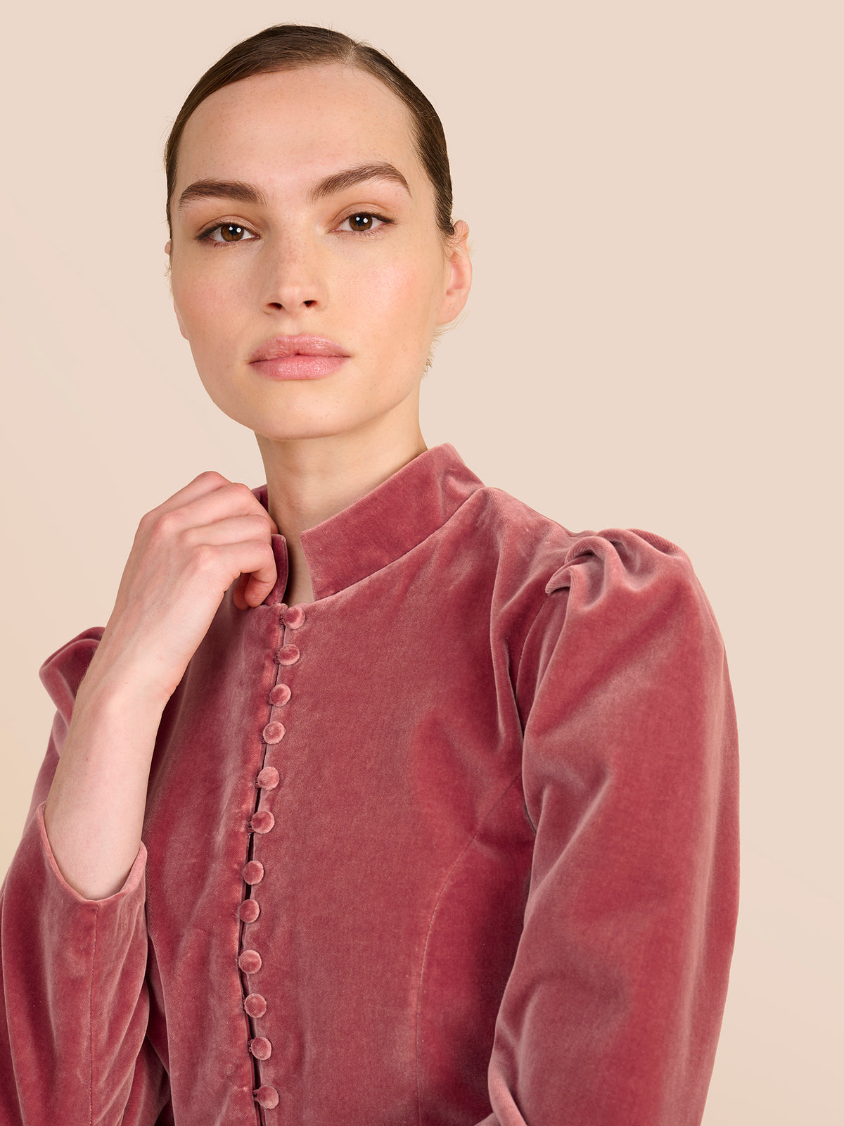 Carmen Pink Velvet Jacket