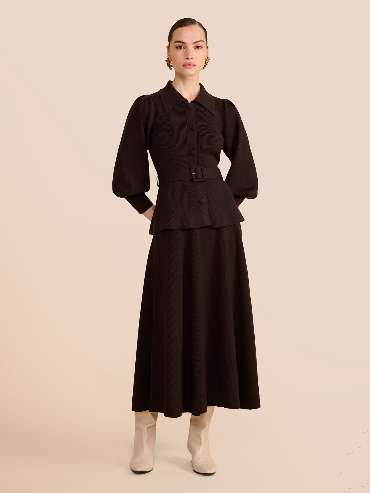 Eliza Chocolate Knit Skirt