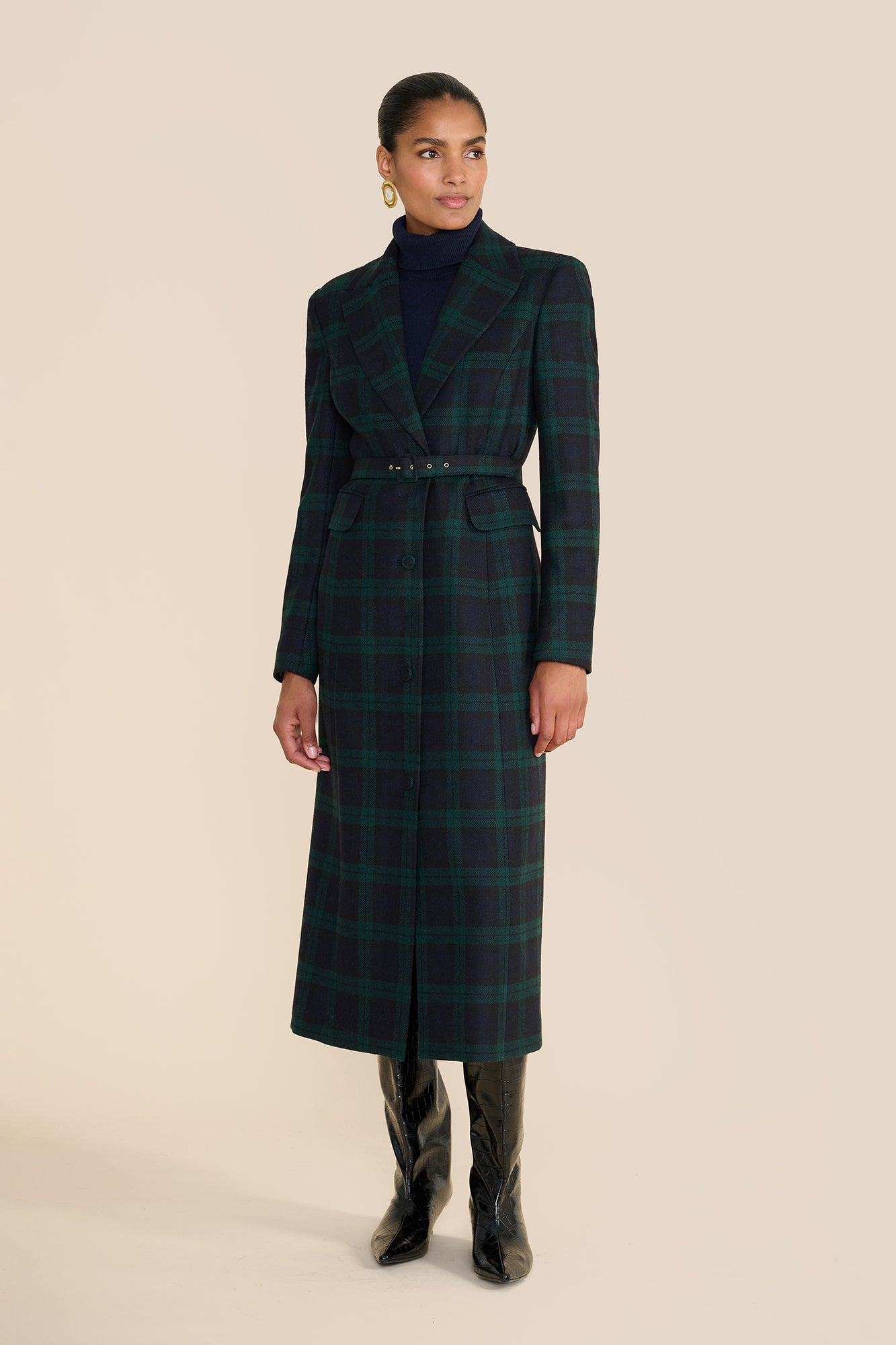 Cosmina Evergreen Tartan Coat