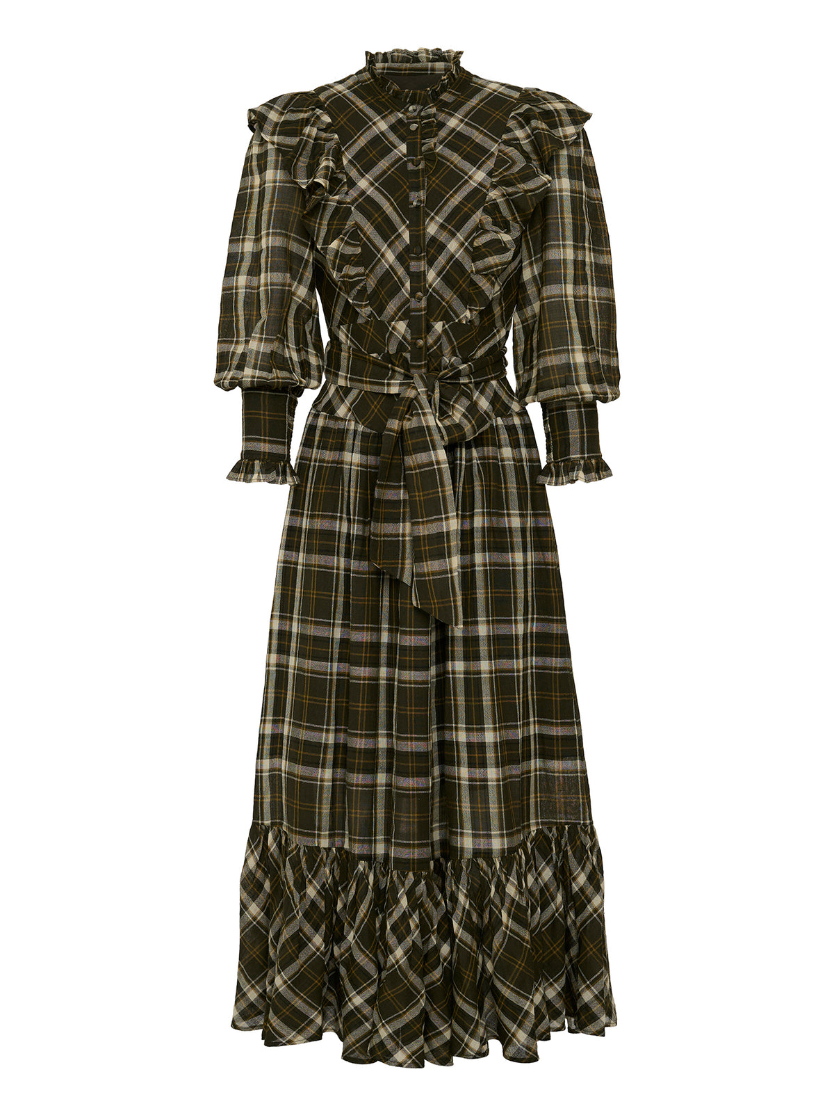 Diane Green Check Dress